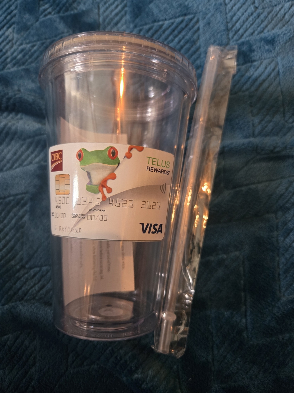 Free With Purchase New Clear Reusable Tumbler Cup with Straw - Transparent